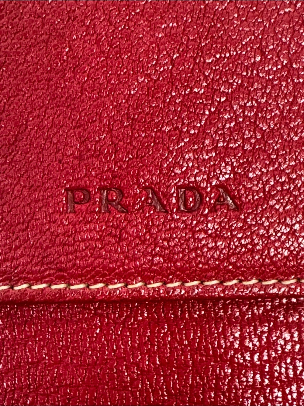 Prada Vintage Red Leather Continental Wallet Bifold Made In Italy - Picture 2 of 9